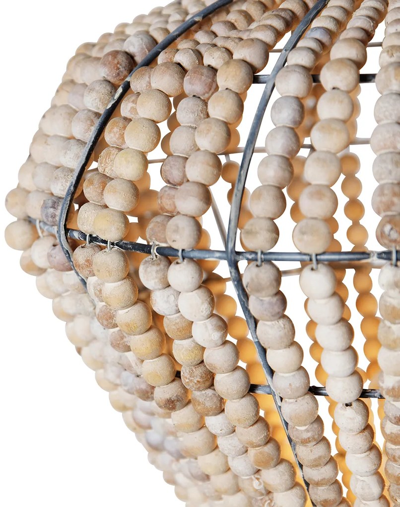 Lampada da terra orientale beige con perline - Moti