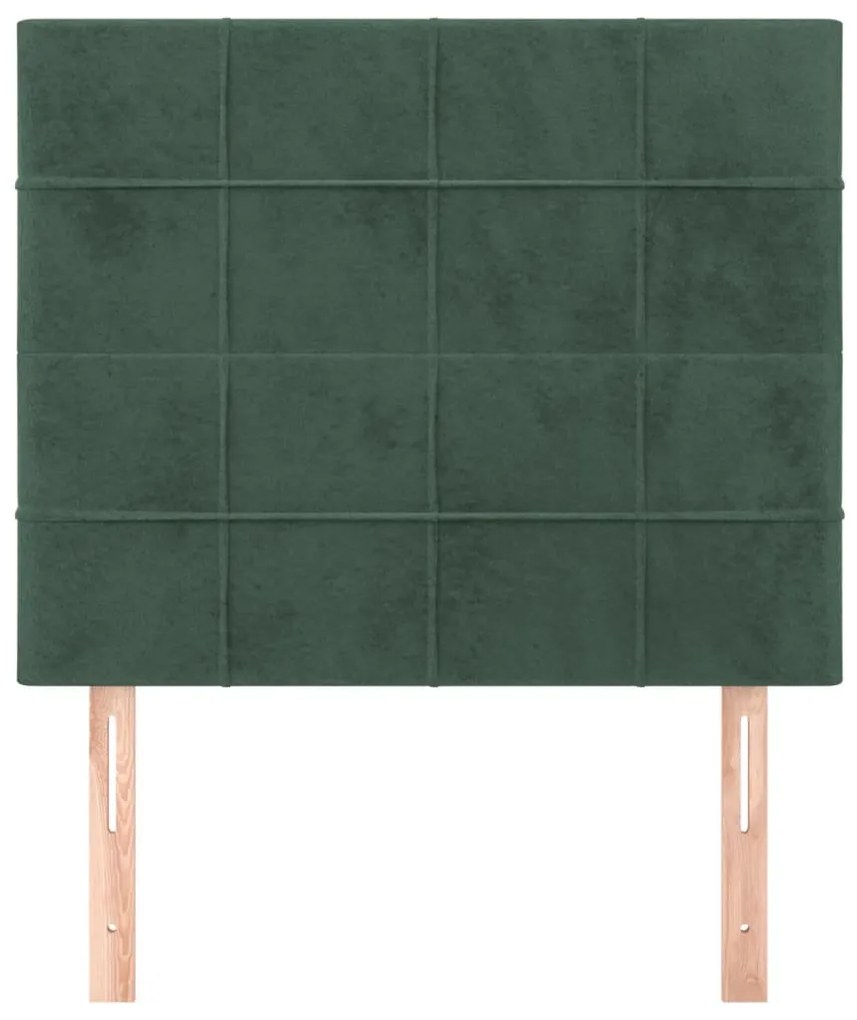 Testiera 2 pz verde scuro 80x5x78/88 cm in velluto