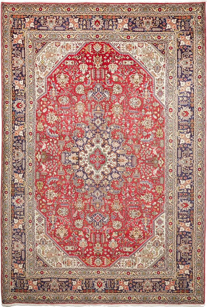 Tabriz Tappeto 300 x 200 Rosso (Iran) Annodato A Mano