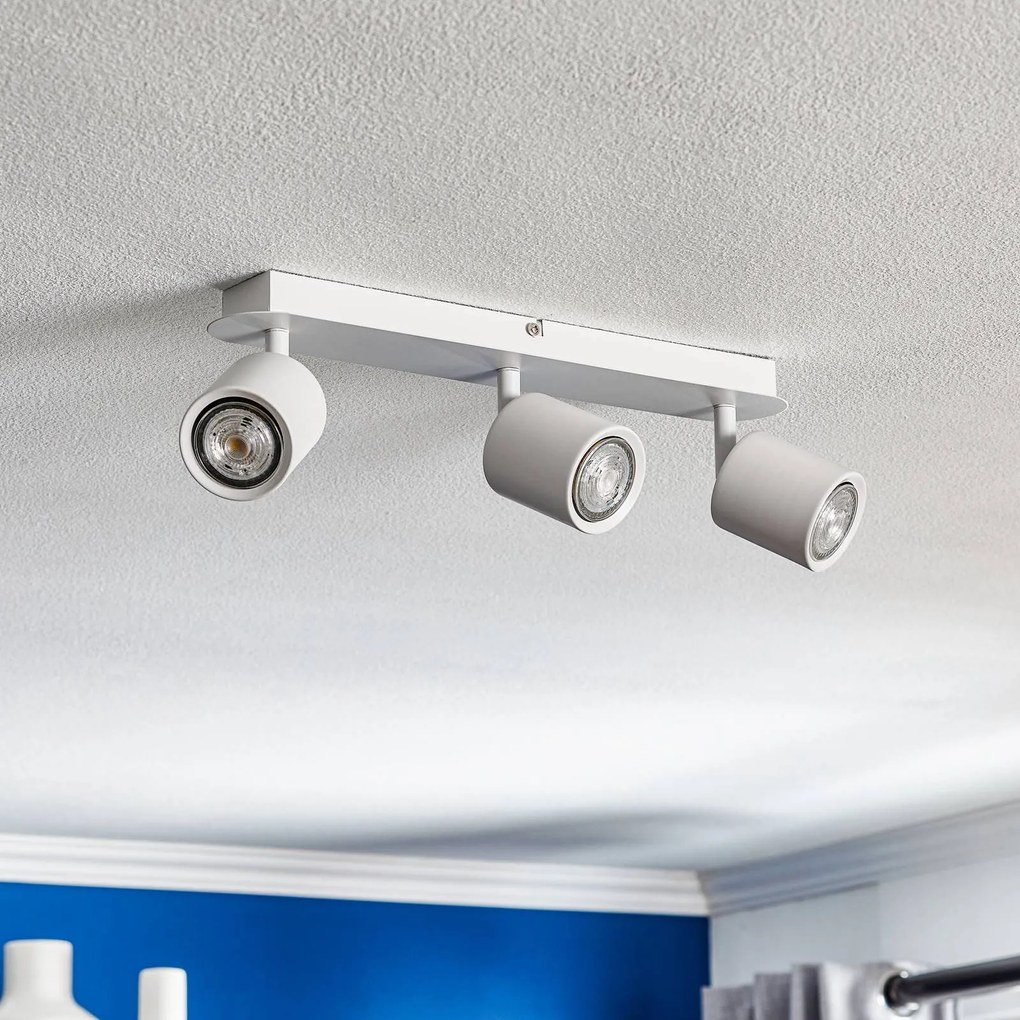 Luminex Faretto da soffitto Modo in acciaio inox, bianco, 3 luci