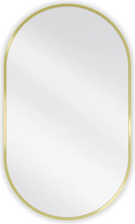 Mexen Loft Specchio da bagno ovale 85 x 50 cm, cornice oro spazzolato - 9851-085-050-000-50