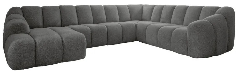 Divano angolare grigio (con penisola a destra/a U) Shell – Miuform