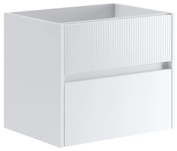 Mobile da bagno sotto lavabo Niwa bianco laccato opaco L 59.5 x H 50 x P 45.5 cm 2 cassetti, lavabo non incluso