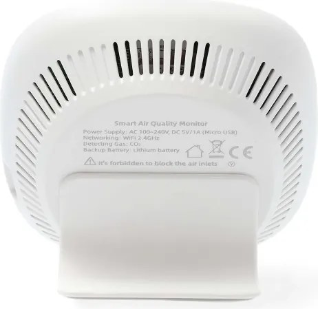 Nedis WIFISA20CBK-Smart monitor della qualità dell'aria con display a LED SmartLife Wi-Fi
