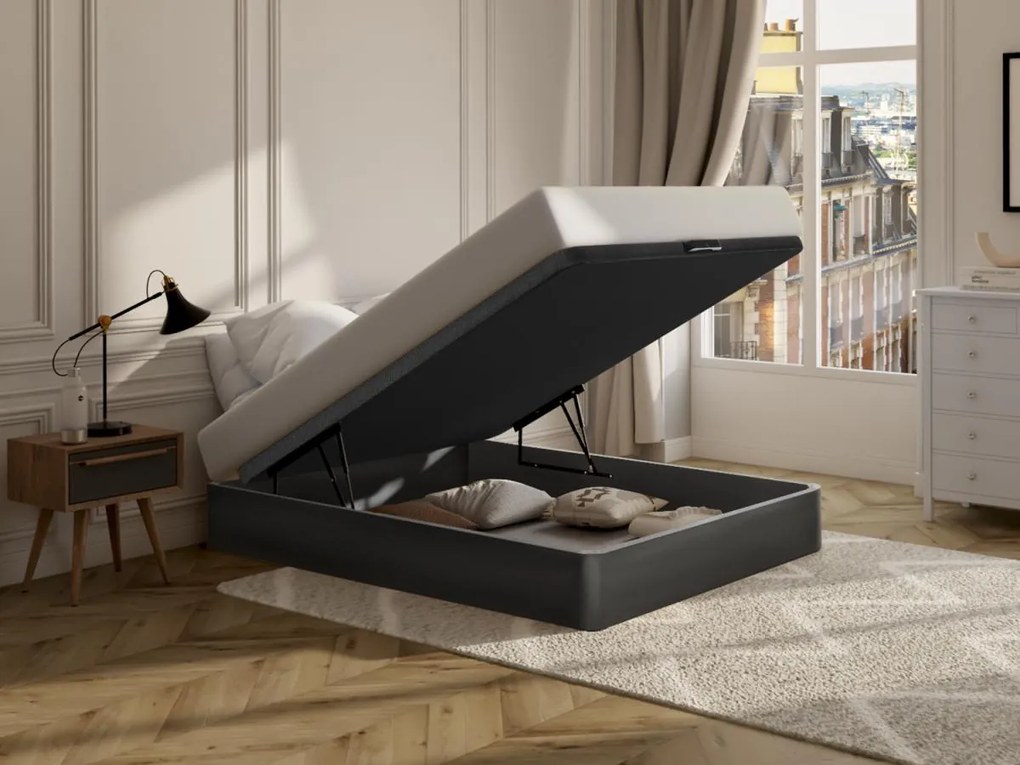 Rete letto contenitore Nero opaco - 160 x 200 cm - HESTIA di DREAMEA PLAY