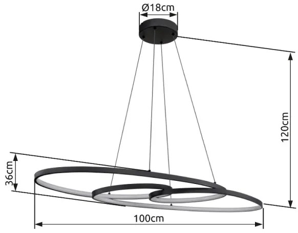 Globo 67177-40 - Lampadario LED SPIRA 39W 230V 2700/4000/6500K