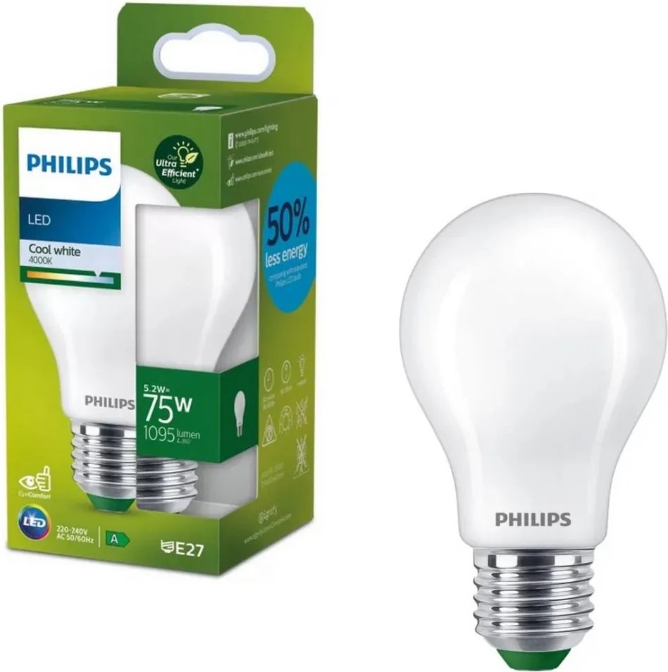 Lampadina LED ULTRAEFFICIENT Philips A60 E27/5,2W/230V 4000K