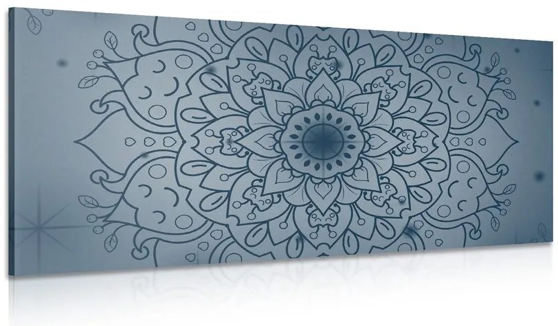 Quadro su tela – Fiore blu scuro di Mandala