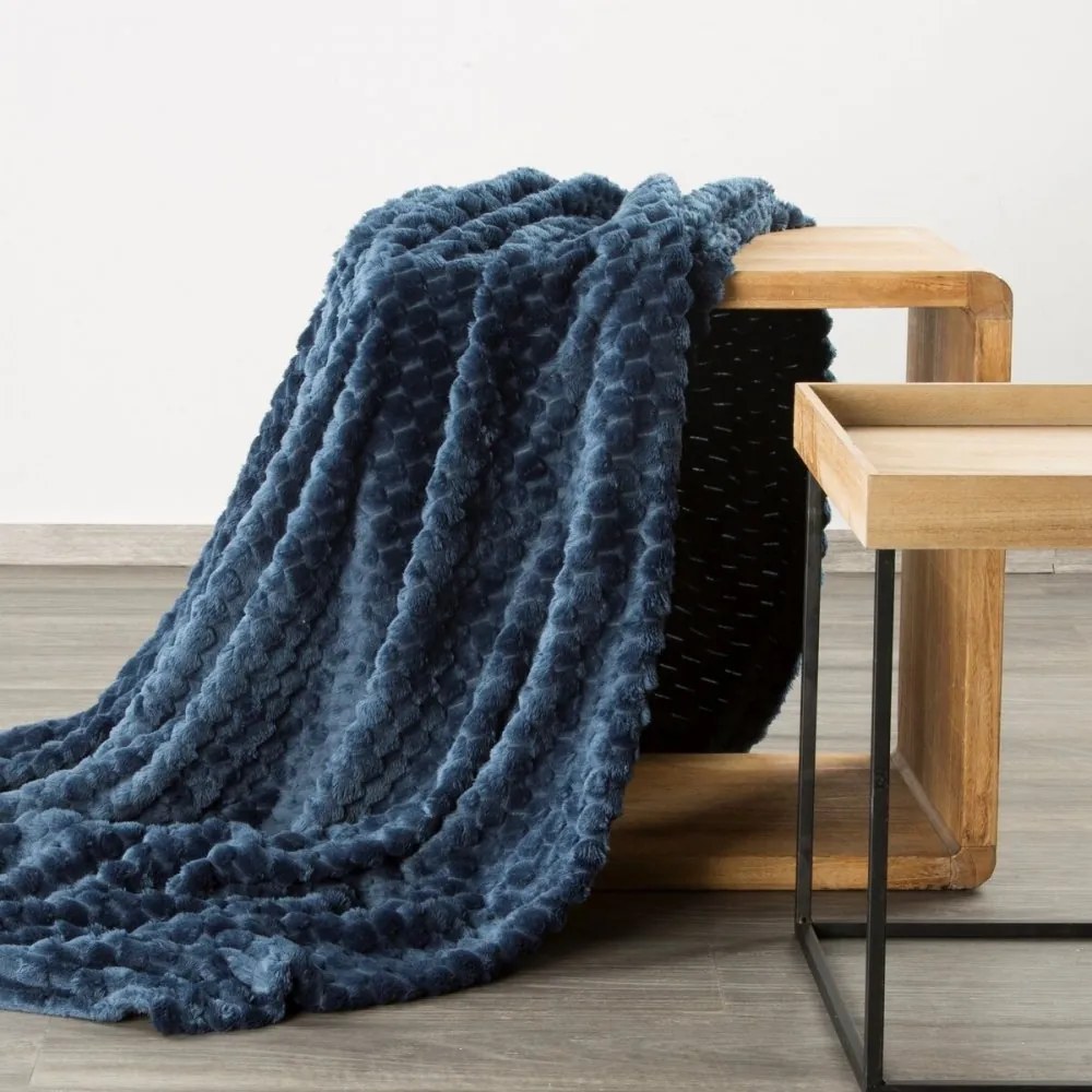 Coperta spessa in blu con un motivo moderno Larghezza: 200 cm | Lunghezza: 220 cm