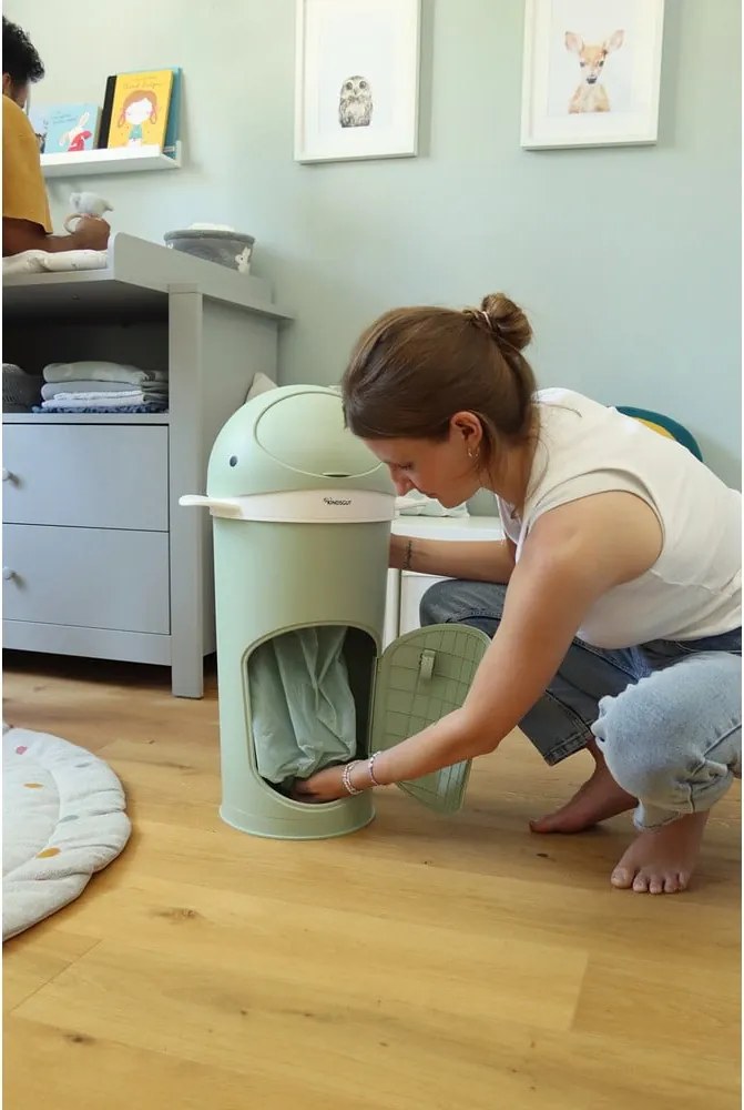 Cestino in plastica verde per pannolini 25 l Whale - Kindsgut