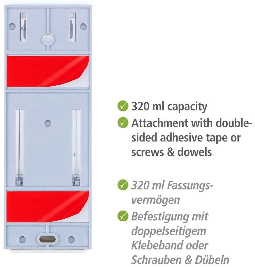 Dispenser di sapone in plastica bianco da parete 320 ml Istres - Wenko