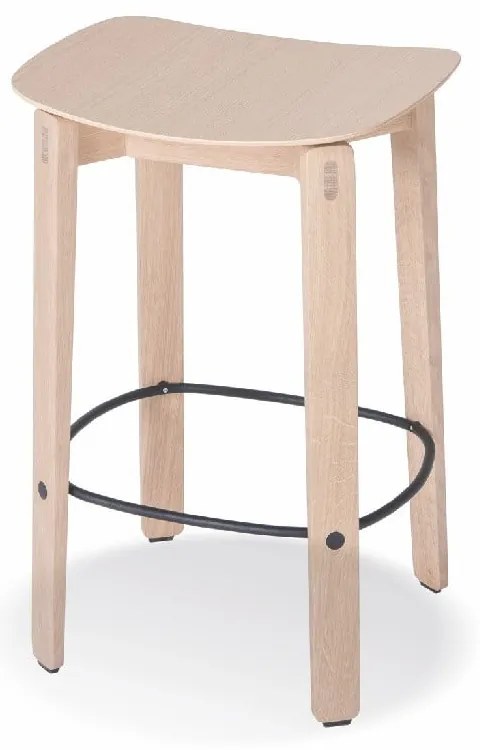 Sedia da bar di colore naturale in rovere massiccio (altezza della seduta 65 cm) Nora – Gazzda