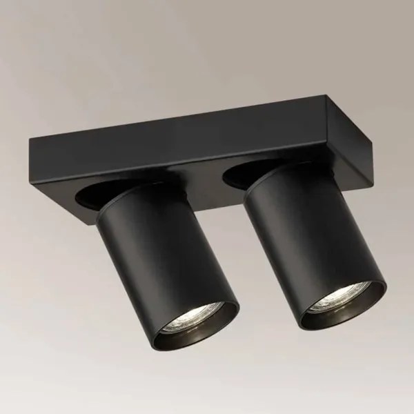 Shilo 7972 - Faretto TARUMI 2xGU10/15W/230V nero