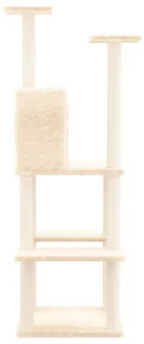 Albero per Gatti con Tiragraffi in Sisal Crema 144,5 cm