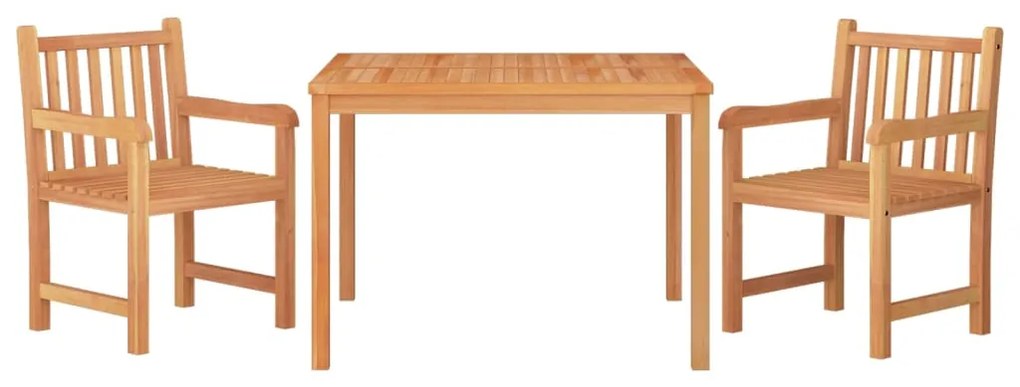 Set da pranzo per giardino 3 pz in legno massello di teak