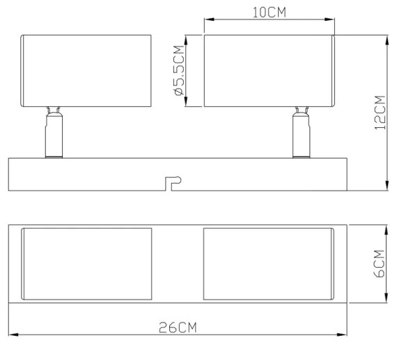 Globo 57911-2M - Faretto ROBBY 2xGU10/35W/230V nero/ottone