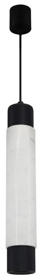 Lampadario a sospensione con filo MARBLE WHITE/BLACK 1xGU10/8W/230V