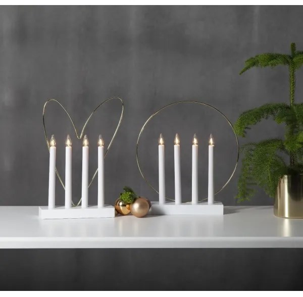 Eglo 410978 - Candeliere di Natale GLOSSY HEART 4xE10/3W/230V