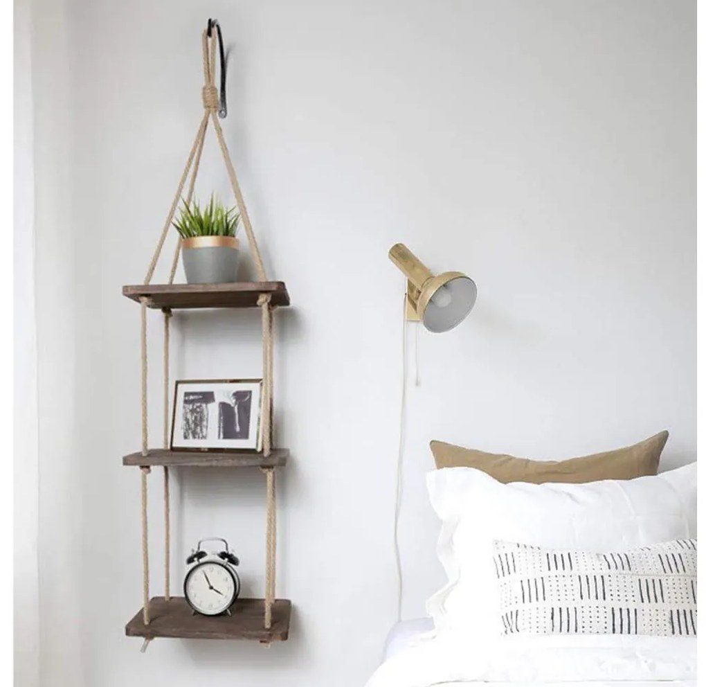 Mensola a sospensione 90x25 cm abete