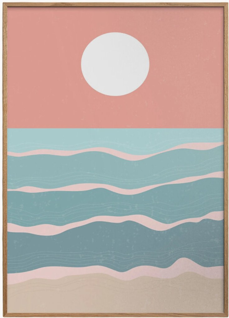 Stampa digitale incorniciata Sunset Over the Ocean No. 3