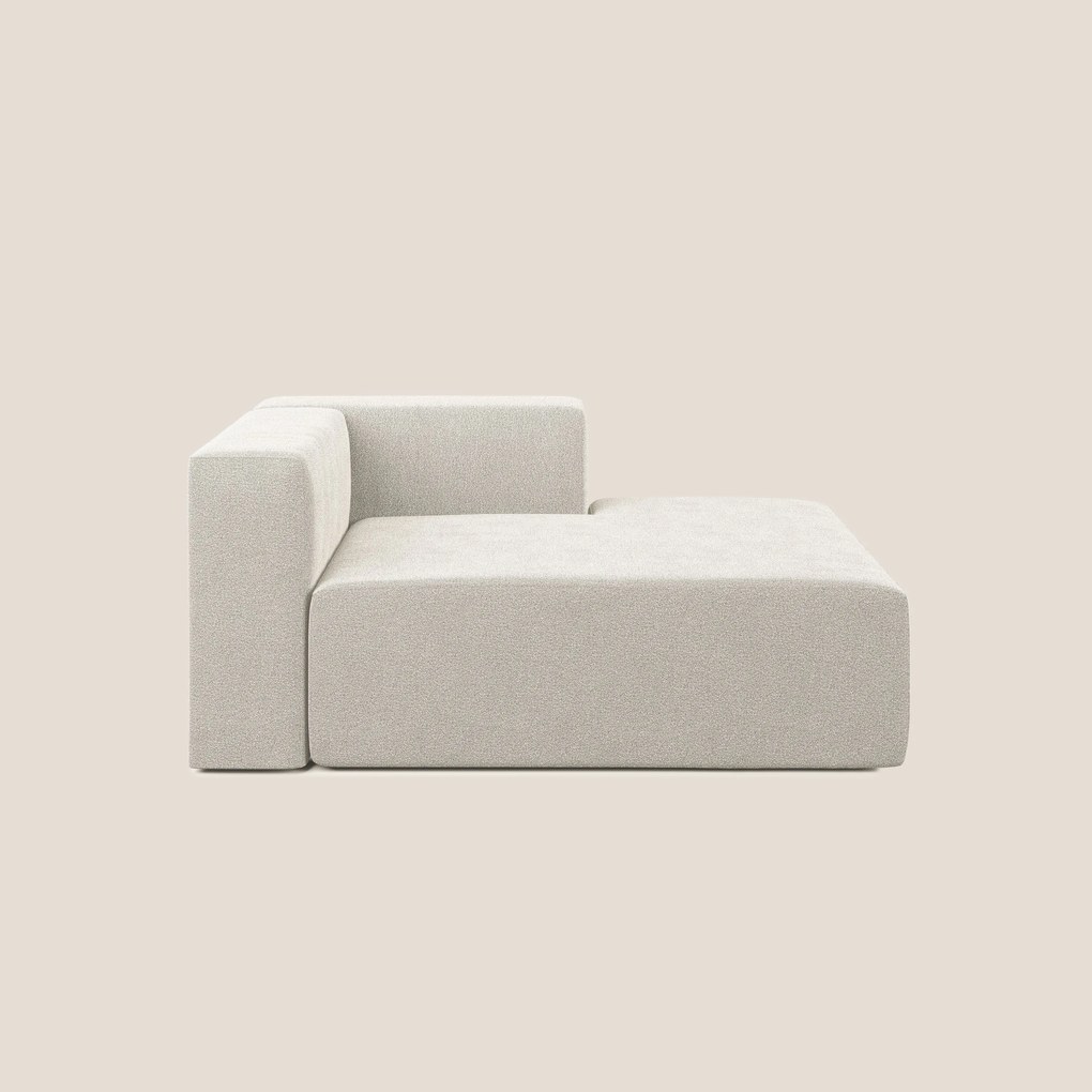 Nettuno modulo chaise longue in morbido tessuto bouclè T07 bianco