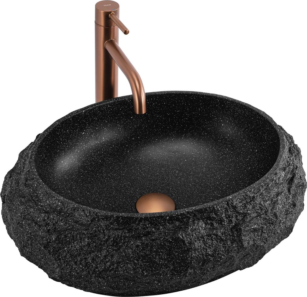 Lavabo da appoggio Rea Mika Black