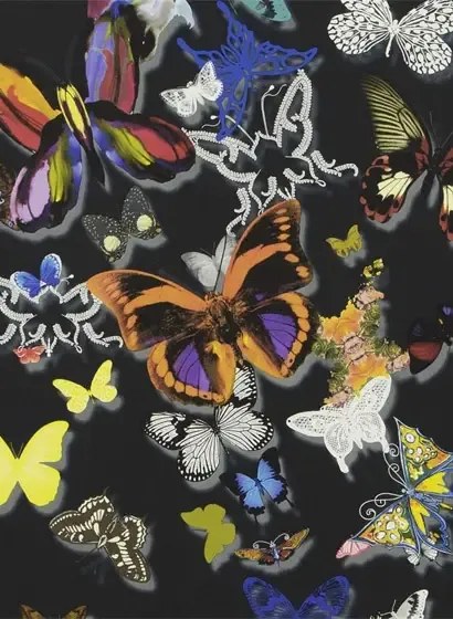Christian Lacroix Carta da parati Butterfly Parade - Oscuro