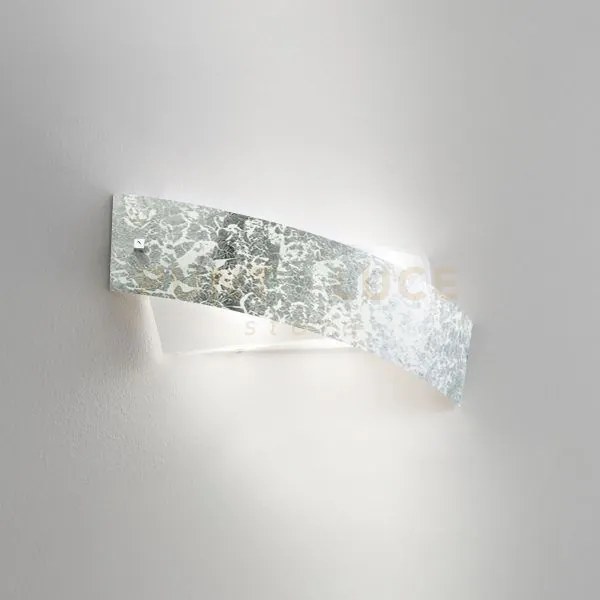 Camilla a/m - applique in metallo e vetro foglia argento 4 luci e14