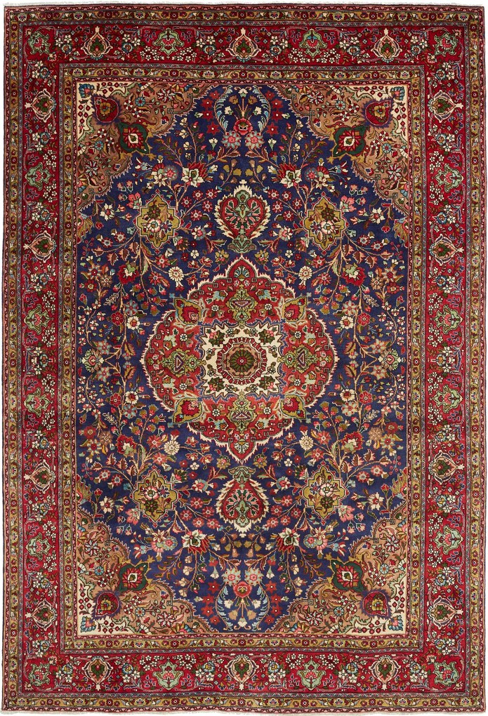 Tabriz Tappeto persiano 210x310 Blu (Iran) Annodato A Mano