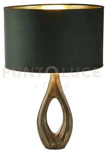 Lampada da tavolo bucklow - metallo ottone anticato e paralume in v...