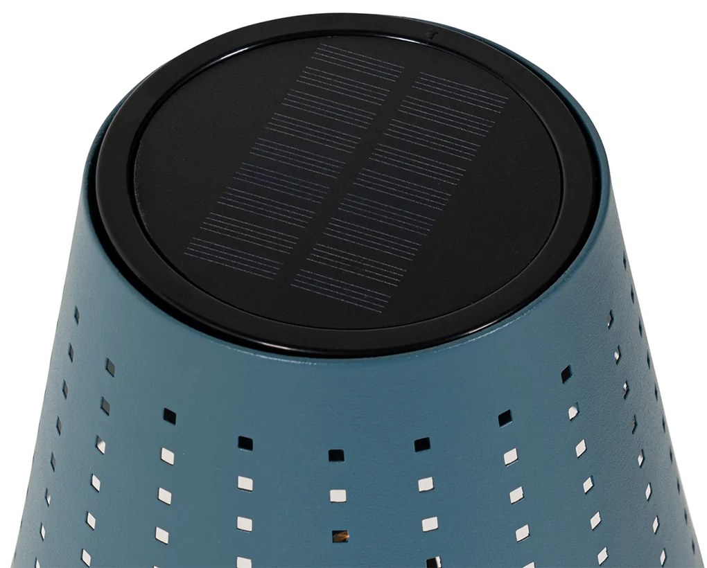 Lampada da terra per esterni blu con LED a 3 livelli di dimmerazione solare - Ferre