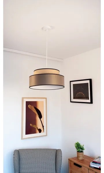 Lampadario a sospensione con filo GRACE 1xE27/60W/230V diametro 40 cm beige/marrone