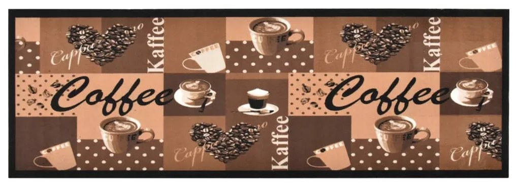 Tappetino Da Cucina Lavabile Caffè Marrone 60x180 Cm /
