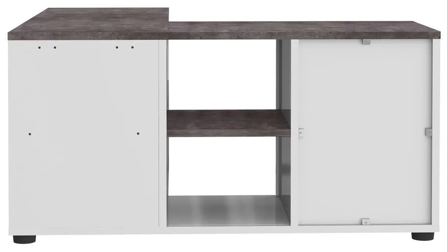 Tavolo TV grigio e bianco in cemento 90x45 cm Angle - TemaHome