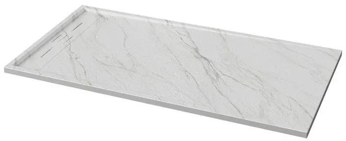 Piatto doccia 80x120 effetto marmo in resina riducibile con canalina Argo