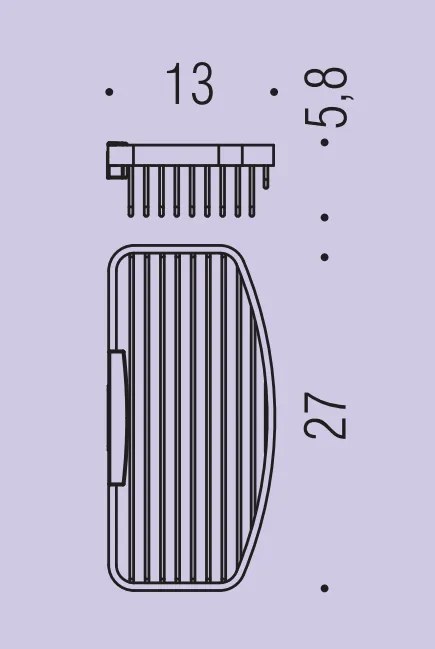 Colombo Design B96470cr griglia portaoggetti sganciabile H.5,8 per vasca e box doccia cromo