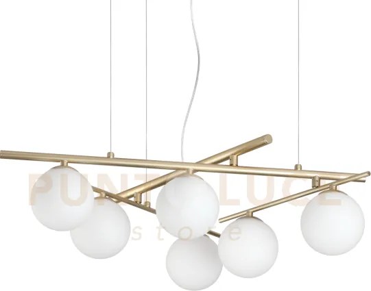 Atlas sospensione 6 luci attacco g9 colore oro in metallo e diffuso...