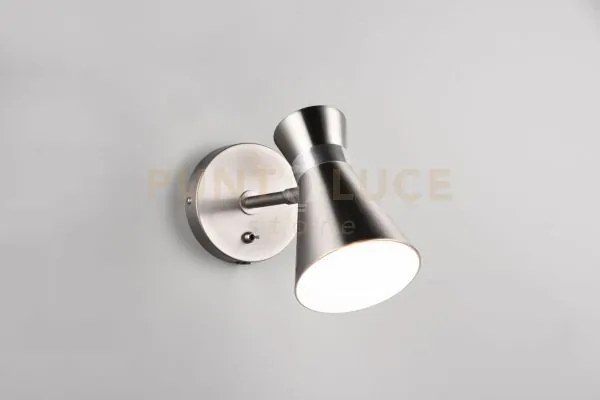 Enzo applique doppio cono metallo acciaio satinato h. 16,5cm 1 luce...