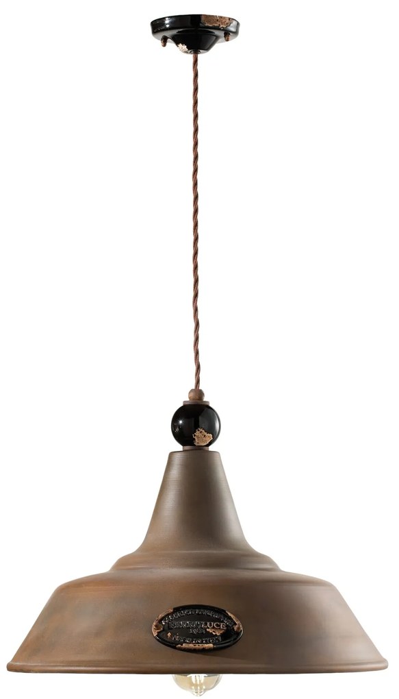 1-light suspension lamp - C1601 -Grunge collection - Ferroluce Retrò