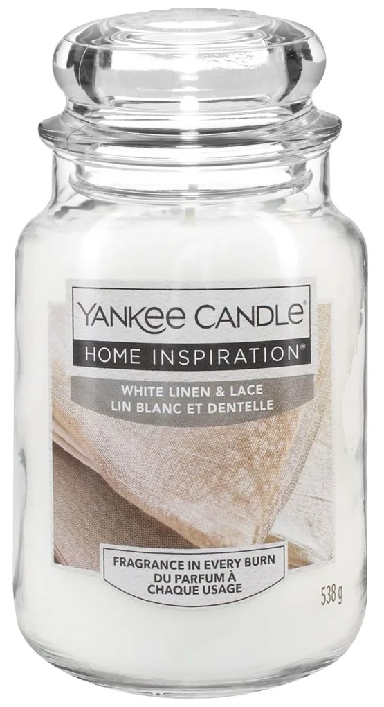 White Linen Lace, candela in giara grande Yankee Candle