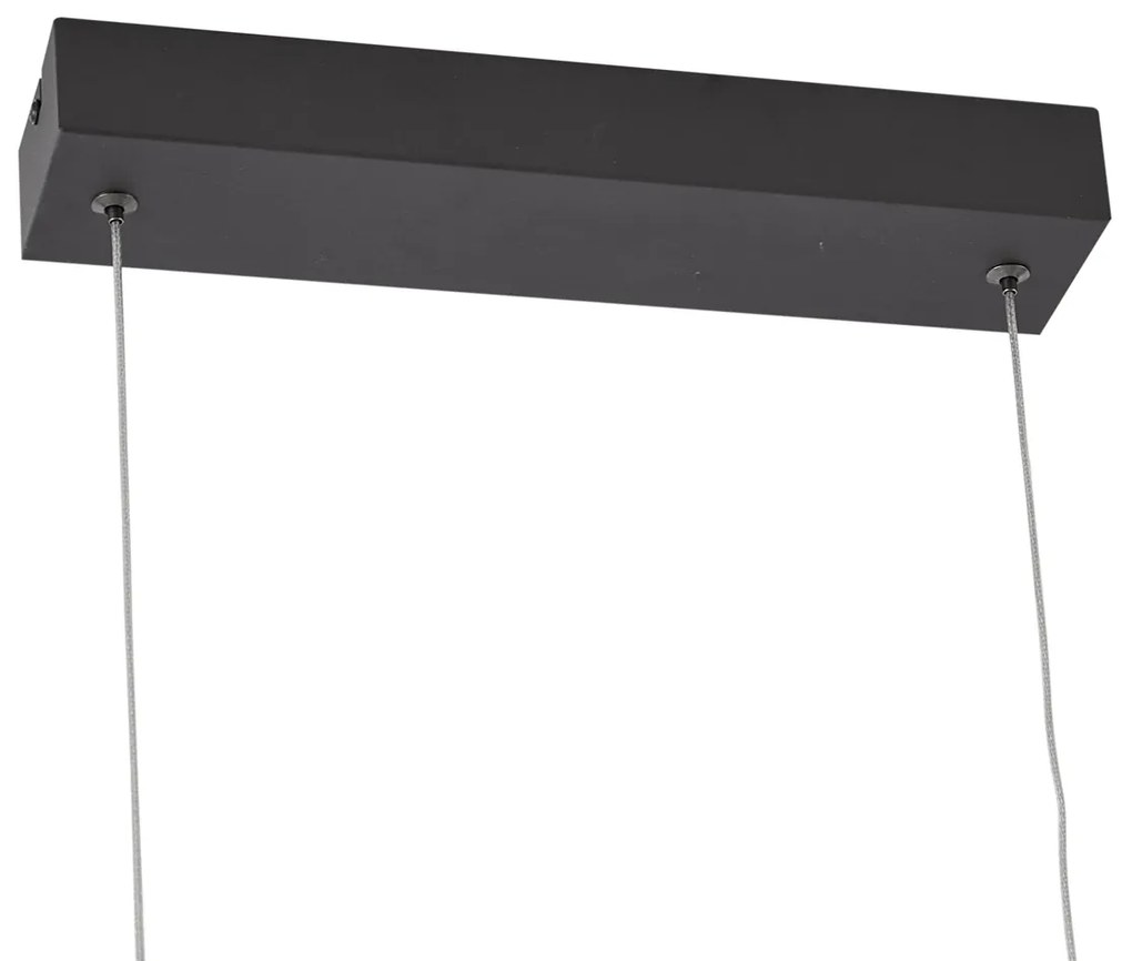 Lampada a sospensione di design nera 100 cm con LED dimmerabile a 3 livelli - Wokkel