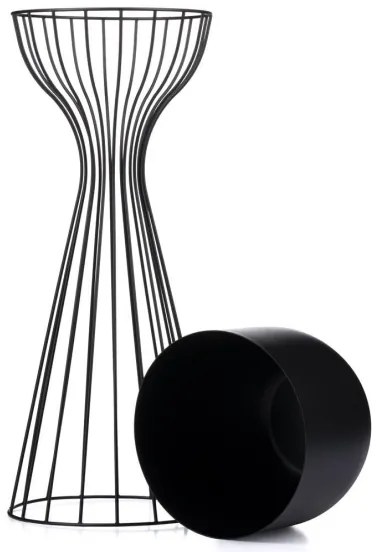 Vaso da fiori in metallo LOFT 56x20 cm nero