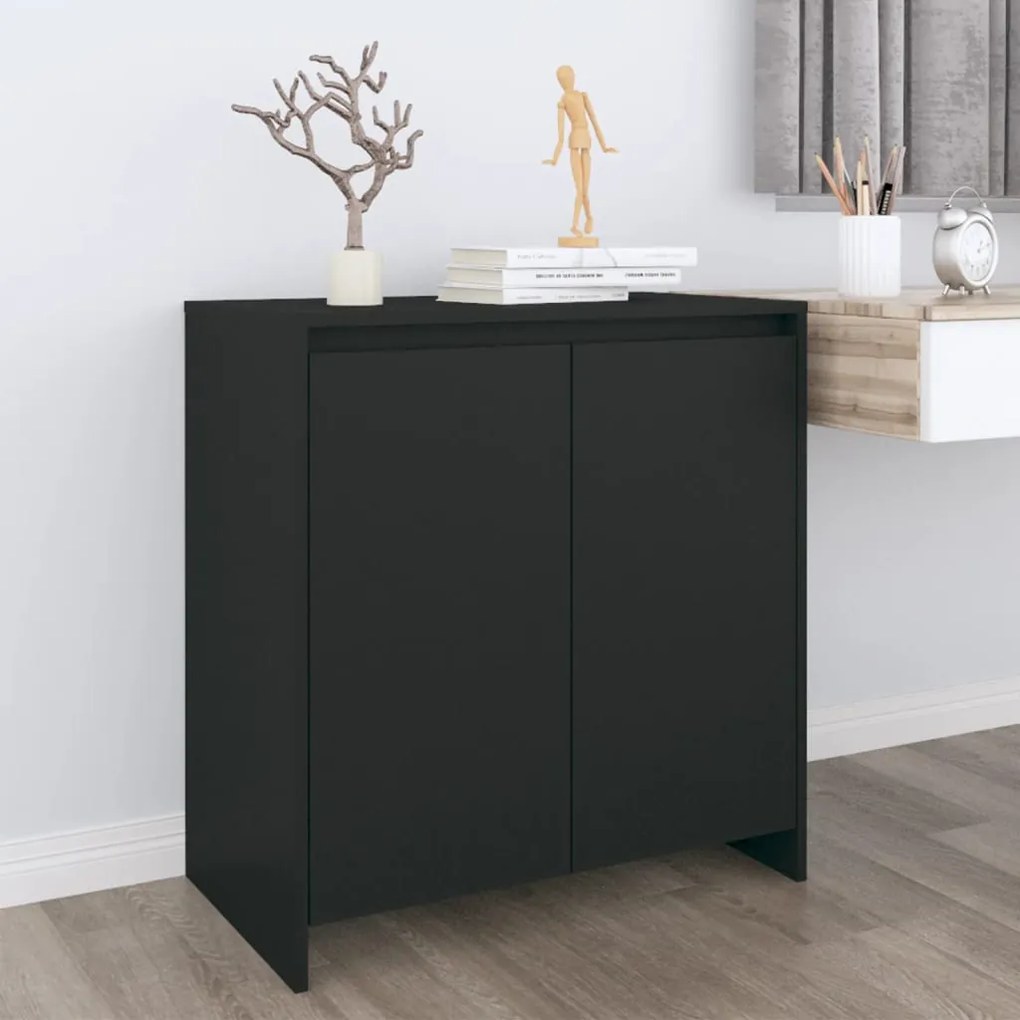 Credenza nera 70x41x75 cm in legno multistrato