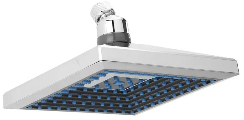 Soffione Doccia Quadrato con Ugelli in Caucciu Cromato
