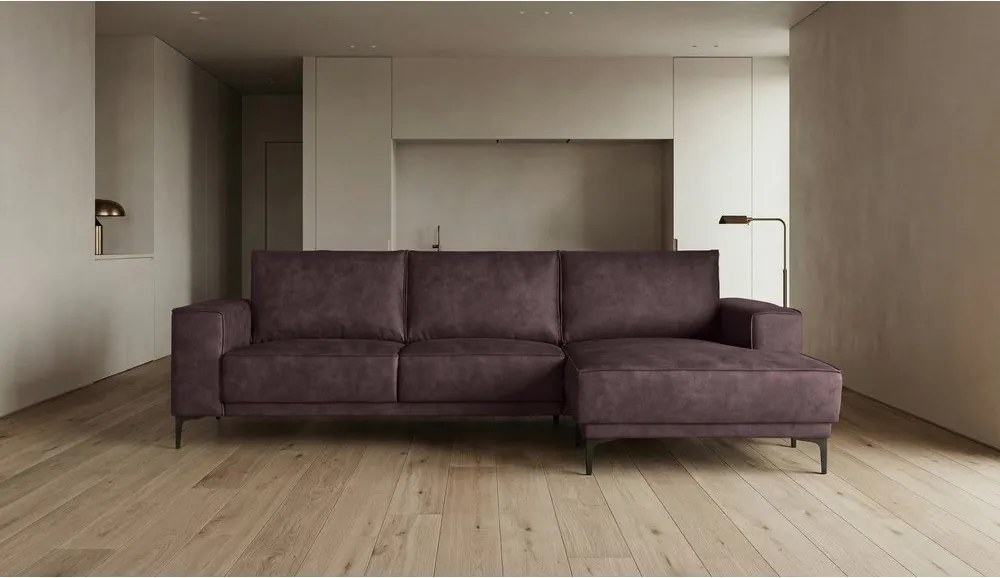 Divano angolare in similpelle marrone scuro (angolo destro) Copenhagen - Scandic