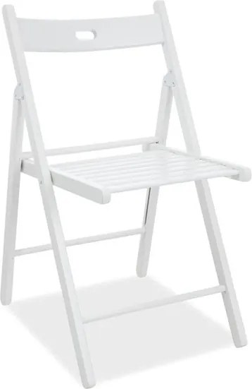 Sedia pieghevole in legno Smart II bianco - H 78 cm