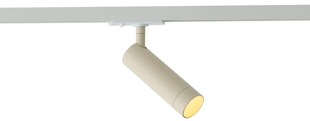Faretto moderno beige con adattatore bianco per sistema a binario monofase GU10 35mm - Iconic Jeana Luxe