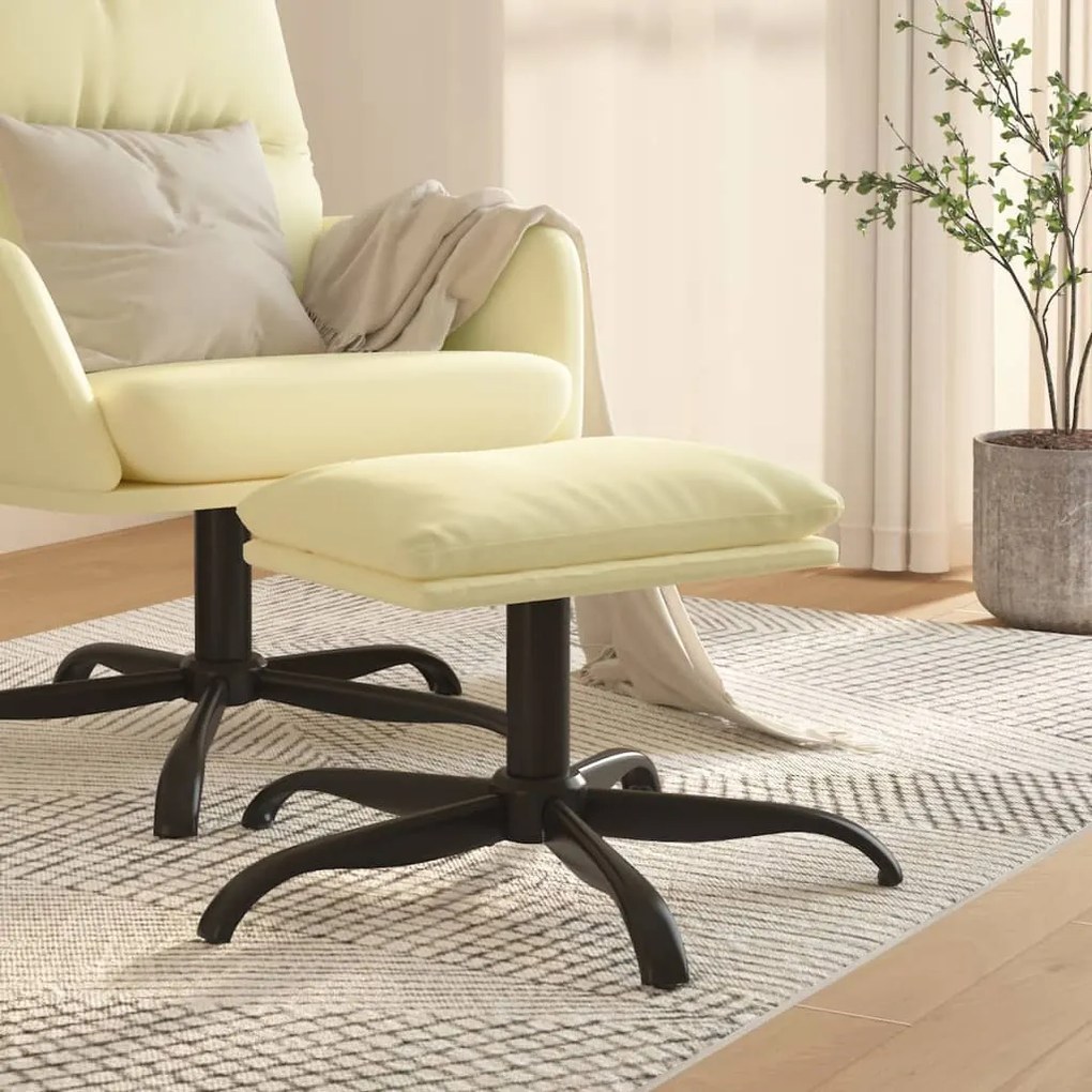 Poggiapiedi crema 60x60x36 cm in similpelle