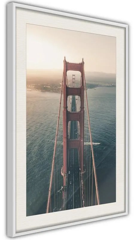 Poster  Bridge in San Francisco I  Cornice Quadri Cornice nera con pass-partout, Larghezza x Altezza Home decor 20x30