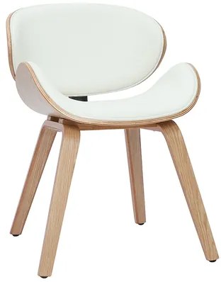 Sedia design bianco e legno chiaro WALNUT